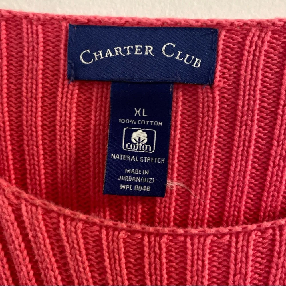 Charter‎ Club Women's Coral Ribbed Sweater
